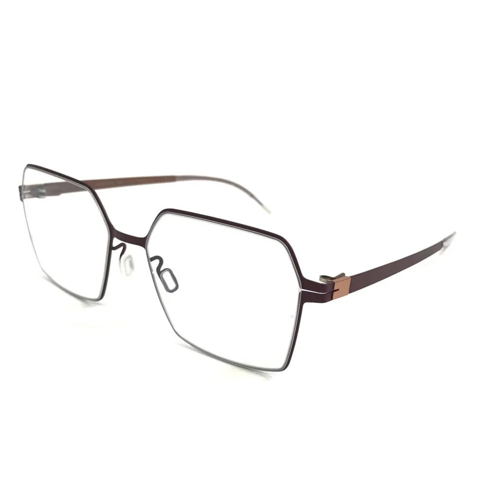 lool Eyewear Eyeglasses Frames HEXIA BXPK Matte Brown Pink Hexagonal 53-16-137
